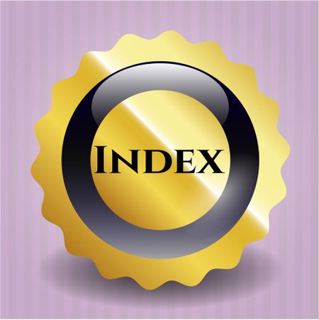 Index gold shiny badge