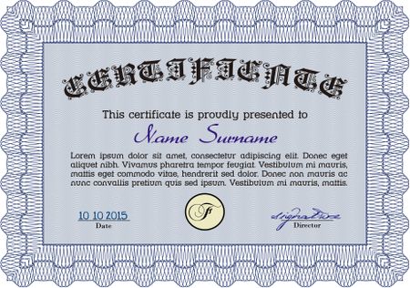 Certificate of achievement. Frame certificate template Vector.Sophisticated design. With quality background. 