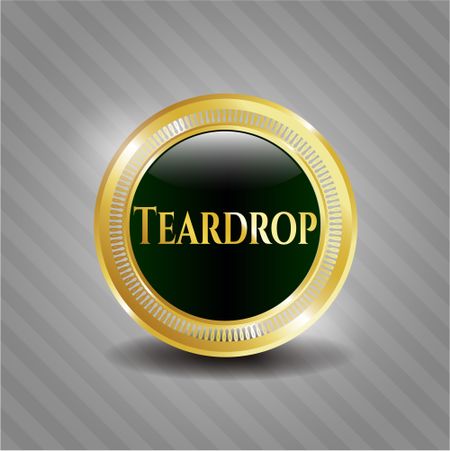 Teardrop gold shiny badge