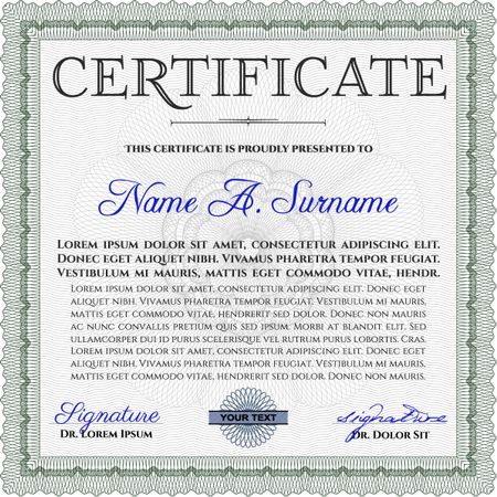 Sample Certificate. Easy to print. Customizable, Easy to edit and change colors.Excellent design. 