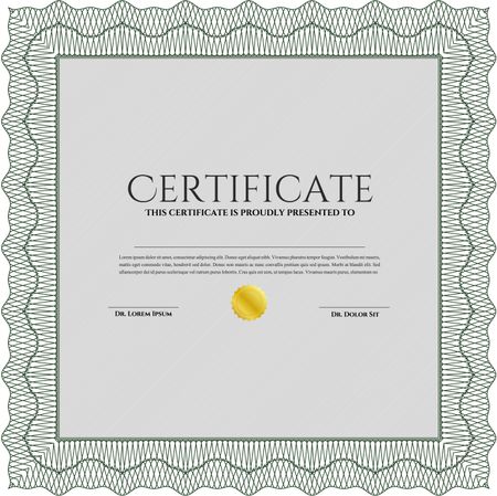 Certificate of achievement. With complex linear background. Good design. Vector certificate template.