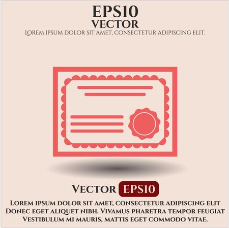 Certificate vector icon or symbol
