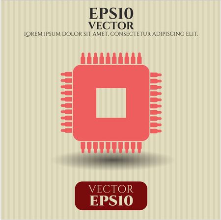 Microchip, microprocessor icon vector illustration