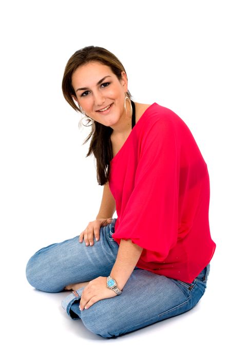 casual-woman-portrait-white-background-3657803 Casual woman portrait over a white background