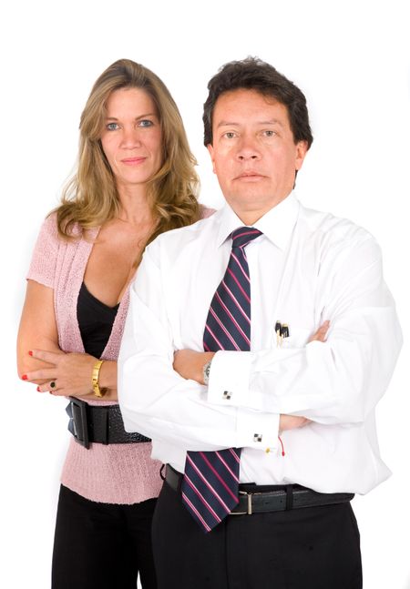 senior business partners over a white background