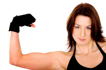 female biceps - isolated over a white background