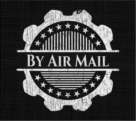 By Air Mail chalkboard emblem on black board