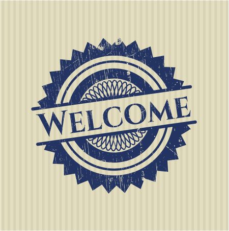 Welcome rubber grunge stamp