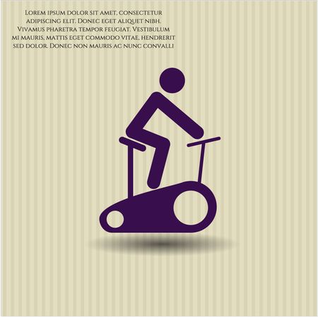 Stationary bike vector icon or symbol