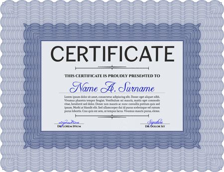 Certificate template or diploma template. Retro design. With guilloche pattern. Frame certificate template Vector.