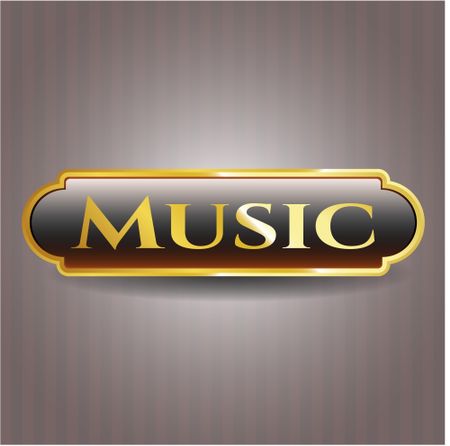 Music gold badge or emblem