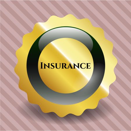 Insurance gold emblem or badge