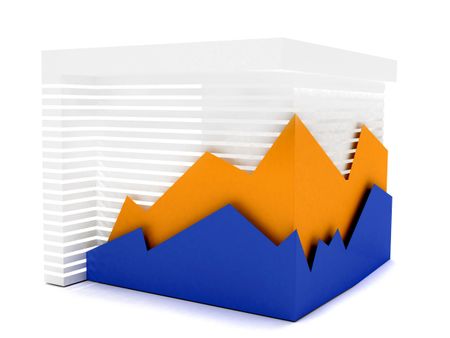 business graphic showing a volatile behaviour isolated