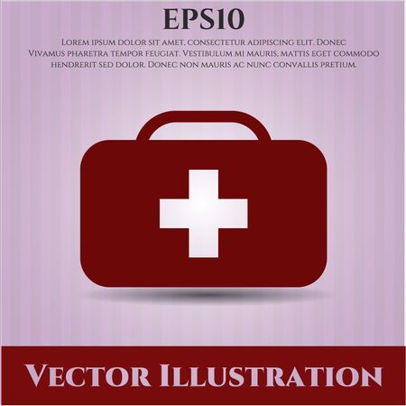 Medical briefcase vector icon or symbol