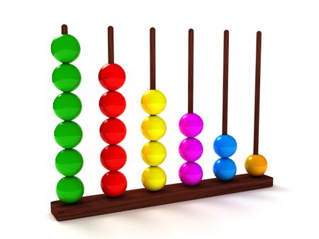 Colorful abacus isolated over a white background