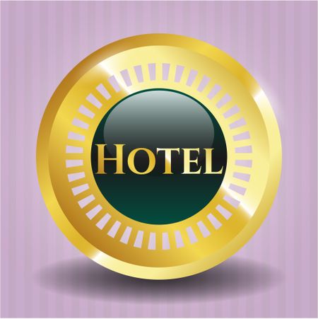 Hotel gold shiny badge