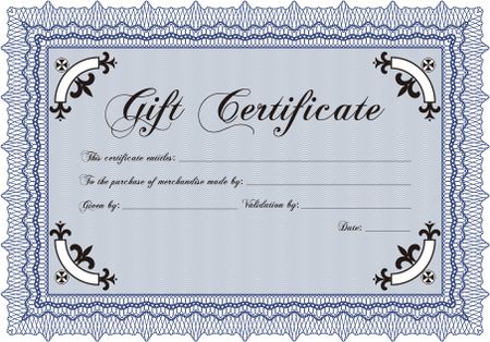 Vector Gift Certificate template. Customizable, Easy to edit and change colors.With quality background. Retro design. 
