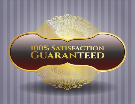 100% Satisfaction Guaranteed gold badge or emblem