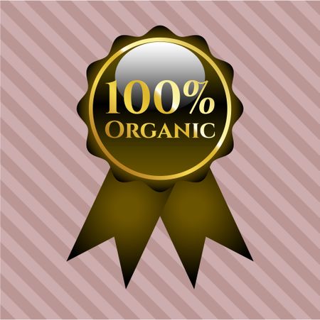 100% Organic gold badge