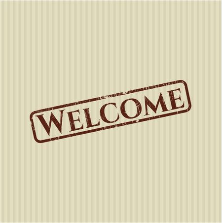 Welcome rubber grunge texture stamp