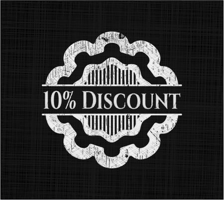 10% Discount written with chalkboard texture