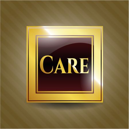 Care gold badge or emblem