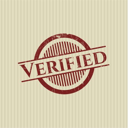 Verified rubber stamp with grunge texture