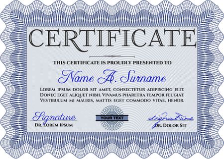 Sample certificate or diploma. Complex background. Customizable, Easy to edit and change colors.Good design. 