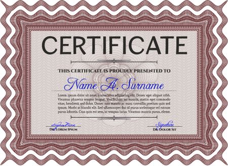 Certificate template. Cordial design. Customizable, Easy to edit and change colors.With linear background. 