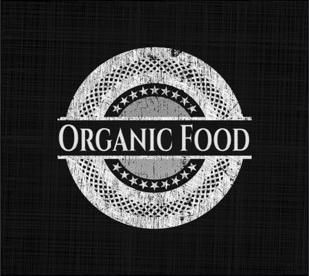 Organic Food with chalkboard texture