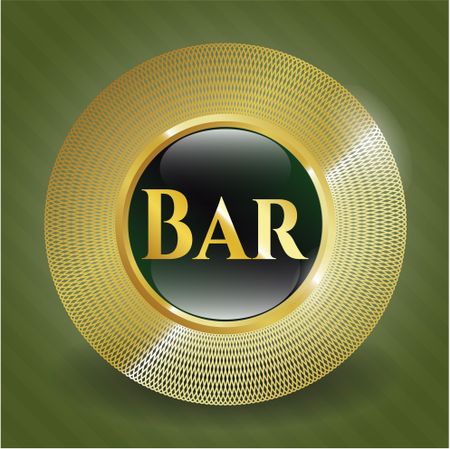 Bar gold emblem or badge