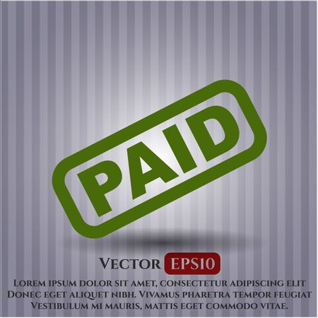 Paid vector icon or symbol