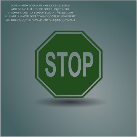 Stop vector icon or symbol