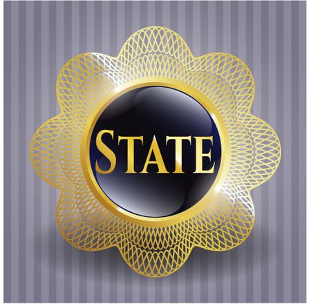 State gold emblem or badge