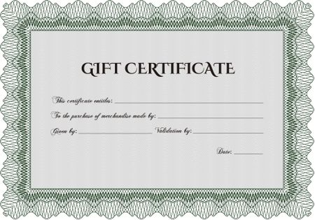 Modern gift certificate. Printer friendly. Lovely design. Customizable, Easy to edit and change colors.