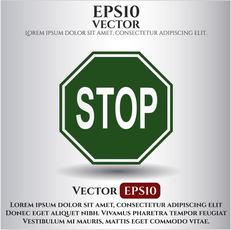 Stop vector icon or symbol