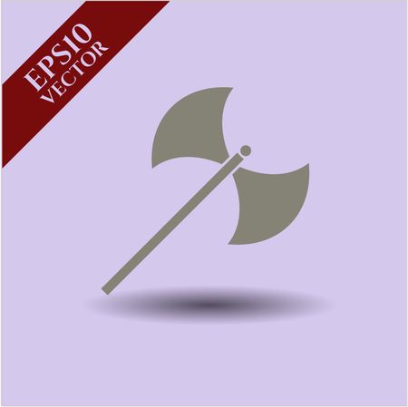 Medieval axe vector icon or symbol