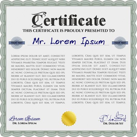 Certificate template or diploma template. Customizable, Easy to edit and change colors.With complex linear background. Elegant design. 