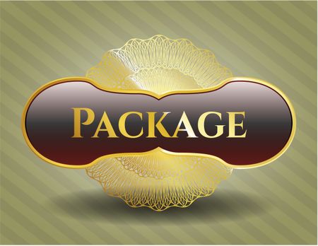 Package gold badge or emblem