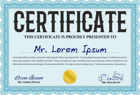 Certificate. With complex linear background. Border, frame.Nice design. 