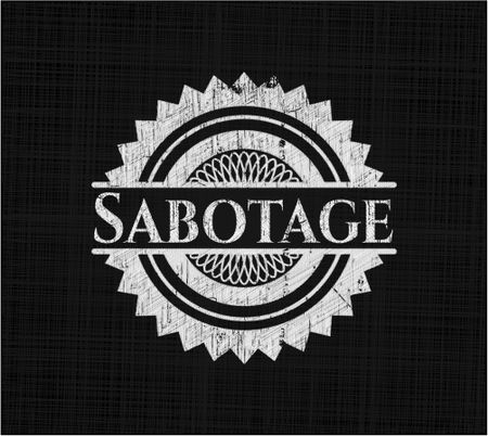 Sabotage chalk emblem written on a blackboard