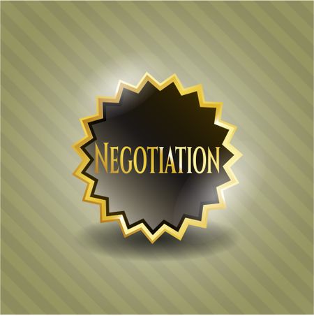 Negotiation gold badge or emblem