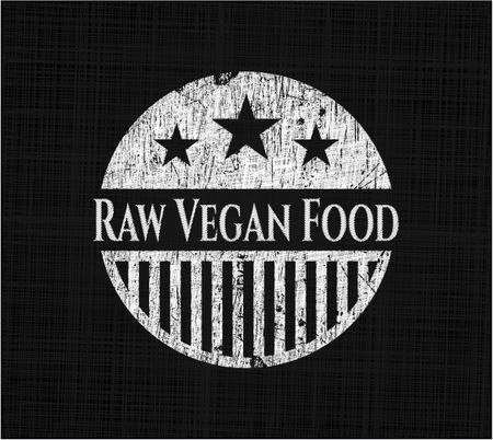 Raw Vegan Food written on a blackboard