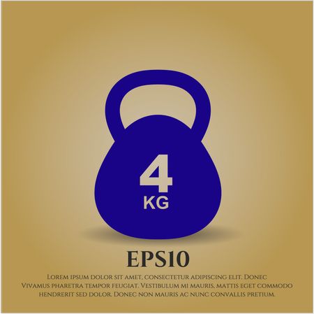 4Kg Kettlebell vector icon or symbol