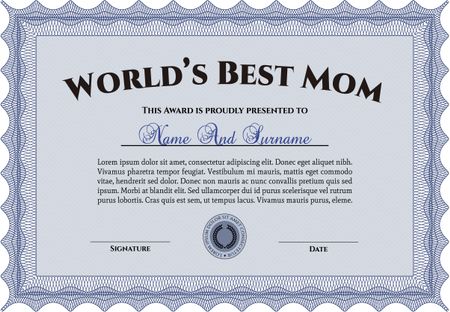 Best Mom Award. Elegant design. With quality background. Detailed.