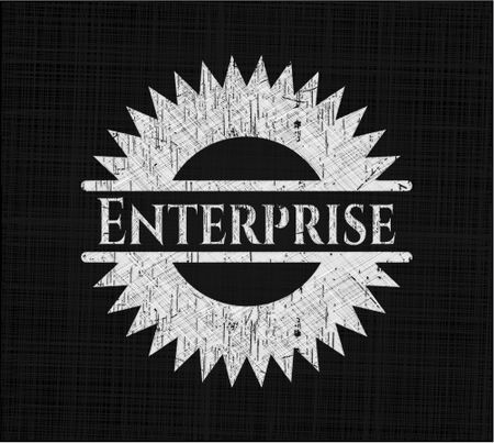 Enterprise chalk emblem written on a blackboard