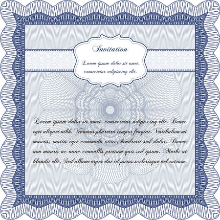 Retro vintage invitation. With guilloche pattern. Vector illustration.Retro design. 