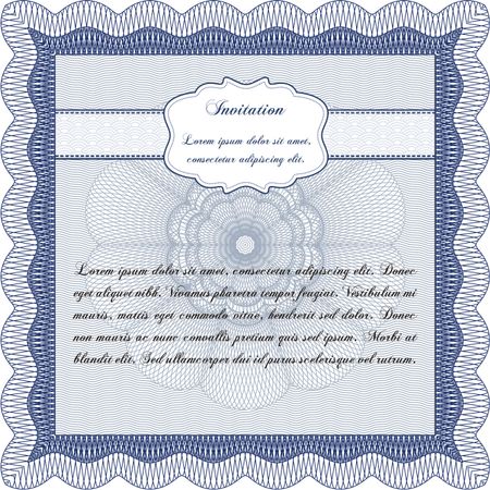 Retro vintage invitation. With guilloche pattern. Vector illustration.Retro design.