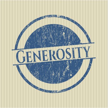 Generosity rubber stamp with grunge texture