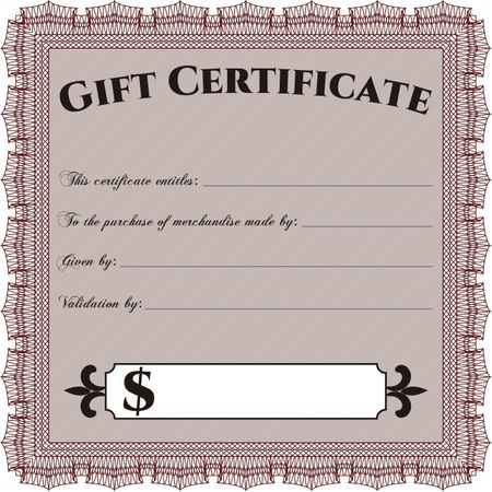 Formal Gift Certificate template. Customizable, Easy to edit and change colors.Beauty design. With linear background. 